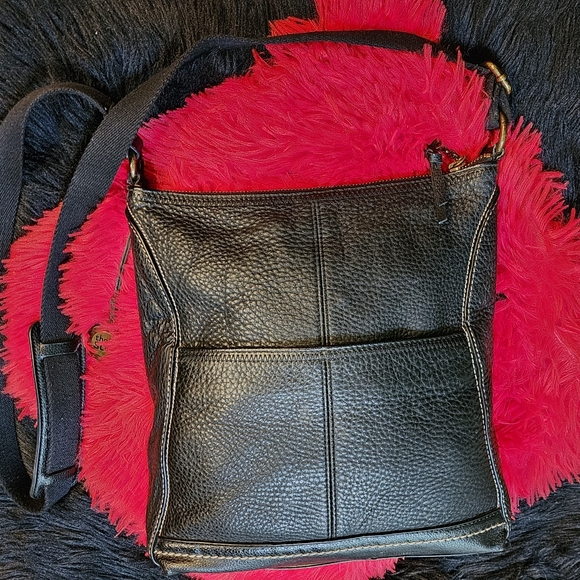 Vintage The Sak Black Pebbled Leather Hobo Crossbody Shoulder Bag - Picture 12 of 14